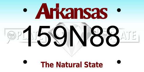 159N88 Arkansas License Plate
