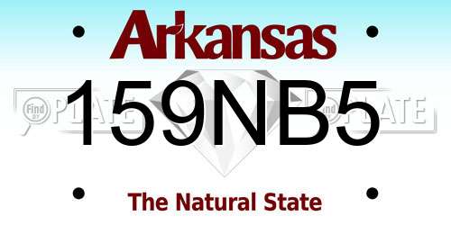 159NB5 Arkansas License Plate