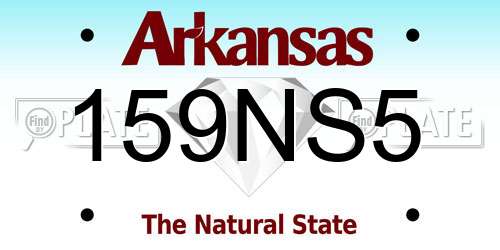 159NS5 Arkansas License Plate