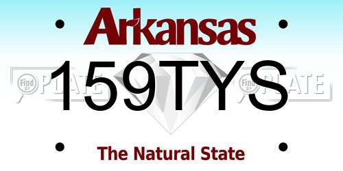 159TYS Arkansas License Plate