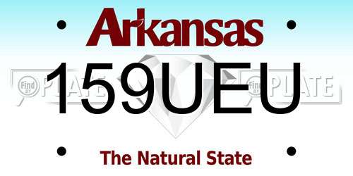 159UEU Arkansas License Plate