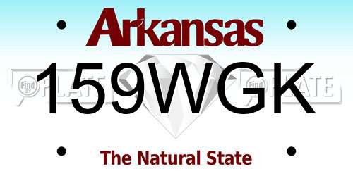 159WGK Arkansas License Plate