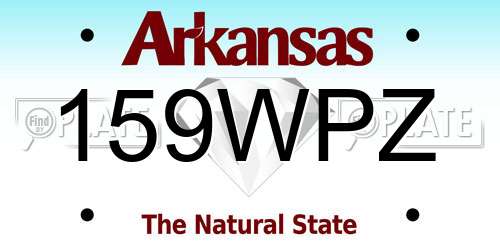 159WPZ Arkansas License Plate