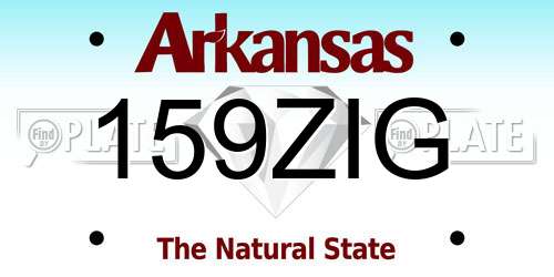 159ZIG Arkansas License Plate