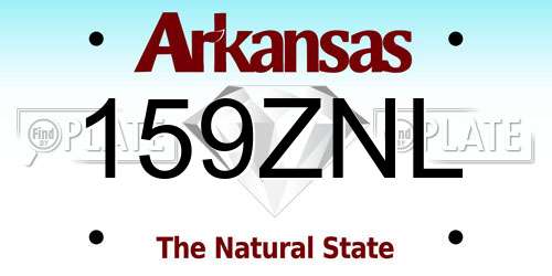 159ZNL Arkansas License Plate
