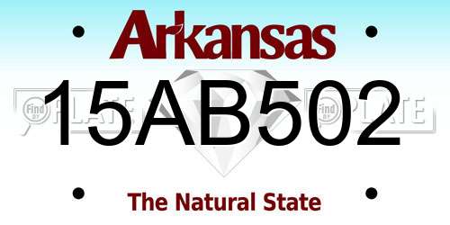 15AB502 Arkansas License Plate