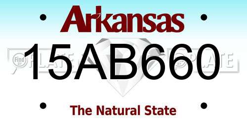 15AB660 Arkansas License Plate