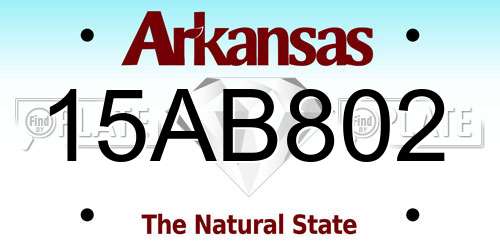 15AB802 Arkansas License Plate