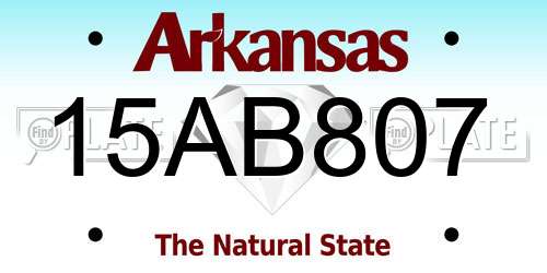 15AB807 Arkansas License Plate