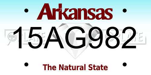 15AG982 Arkansas License Plate