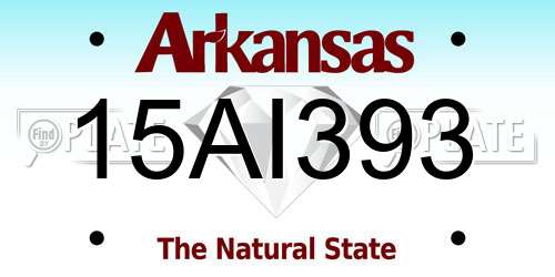 15AI393 Arkansas License Plate