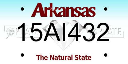 15AI432 Arkansas License Plate