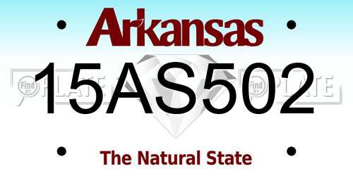 15AS502 Arkansas License Plate