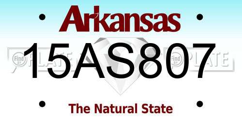 15AS807 Arkansas License Plate