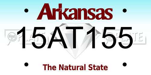 15AT155 Arkansas License Plate
