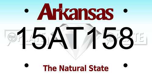 15AT158 Arkansas License Plate