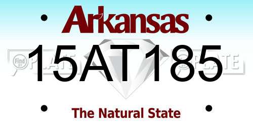 15AT185 Arkansas License Plate