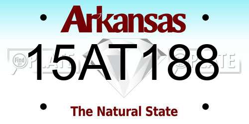 15AT188 Arkansas License Plate
