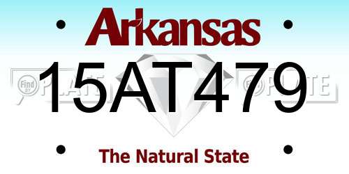 15AT479 Arkansas License Plate