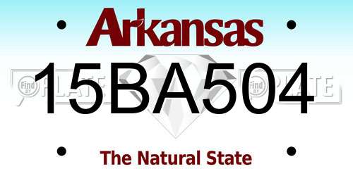 15BA504 Arkansas License Plate