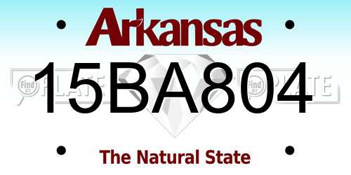 15BA804 Arkansas License Plate