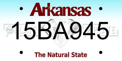 15BA945 Arkansas License Plate