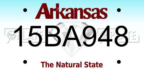 15BA948 Arkansas License Plate