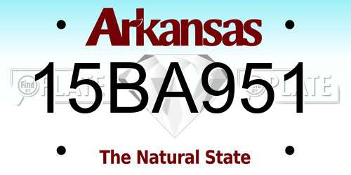 15BA951 Arkansas License Plate