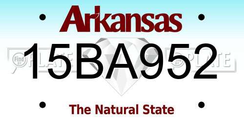 15BA952 Arkansas License Plate