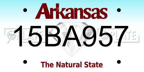 15BA957 Arkansas License Plate
