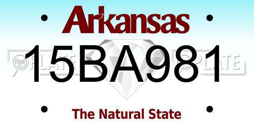 15BA981 Arkansas License Plate