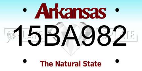 15BA982 Arkansas License Plate