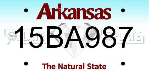 15BA987 Arkansas License Plate
