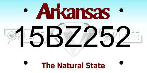15BZ252 Arkansas License Plate
