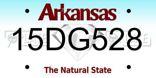 15DG528 Arkansas License Plate