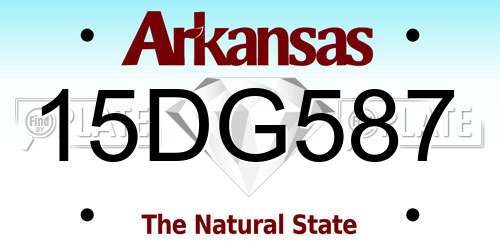 15DG587 Arkansas License Plate