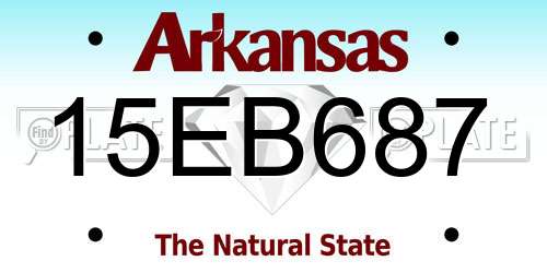 15EB687 Arkansas License Plate
