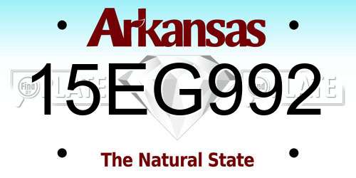 15EG992 Arkansas License Plate