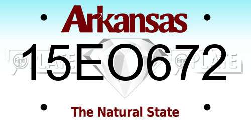 15EO672 Arkansas License Plate