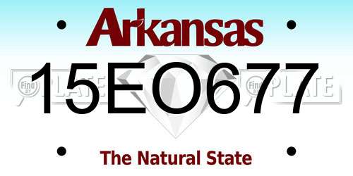 15EO677 Arkansas License Plate