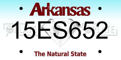 15ES652 Arkansas License Plate