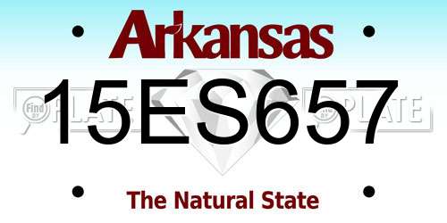 15ES657 Arkansas License Plate