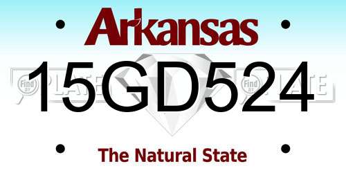 15GD524 Arkansas License Plate