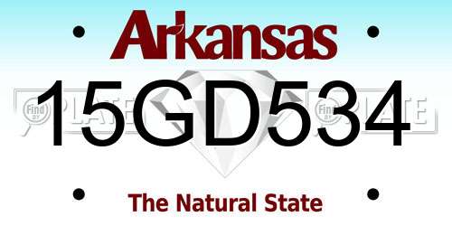 15GD534 Arkansas License Plate