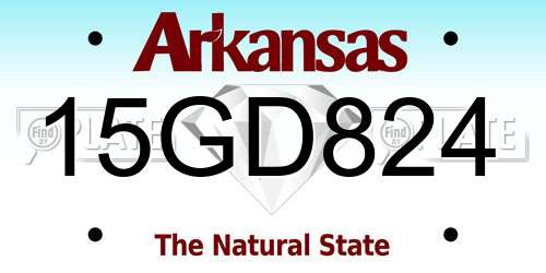 15GD824 Arkansas License Plate