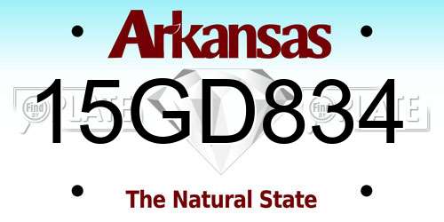 15GD834 Arkansas License Plate