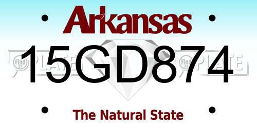 15GD874 Arkansas License Plate