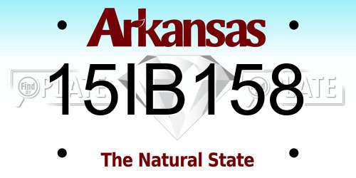 15IB158 Arkansas License Plate