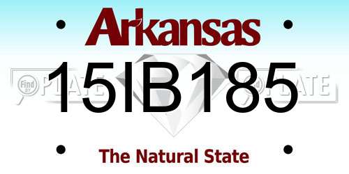 15IB185 Arkansas License Plate
