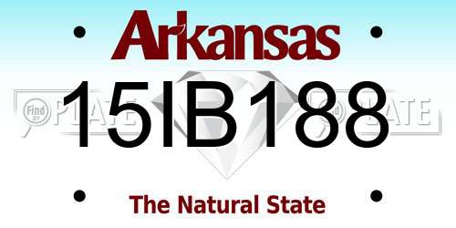 15IB188 Arkansas License Plate